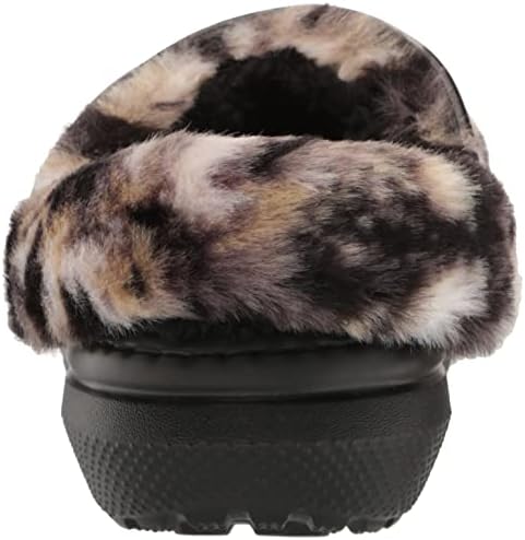 Crocs Unisex Classic Fur Sure Clog | Fuzzy Slippers, Black/Multi Bleach Dye, Numeric_5 US Women | Image 2