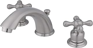 Kingston Brass KB978X Victorian Widespread Lavatory Faucet with Cross Handle, Brushed Nickel
