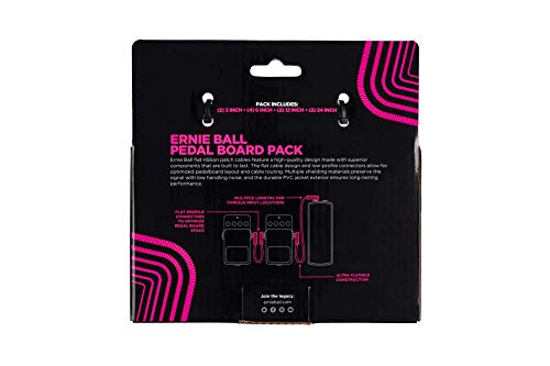 Image of Ernie Ball Flat Ribbon Patch Cable Pedalboard Multi-Pack, Black (P06224)