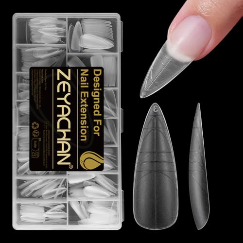 ZEYACHAN 450Pcs Capsule Americaine Ongle Stiletto, Capsules Ongles Long