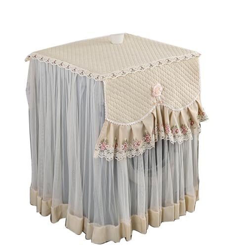 Ataoyus Copertura per lavatrice, custodia per lavatrice, protezione antipolvere, pizzo, articoli per la casa, decorazione (Kaki)