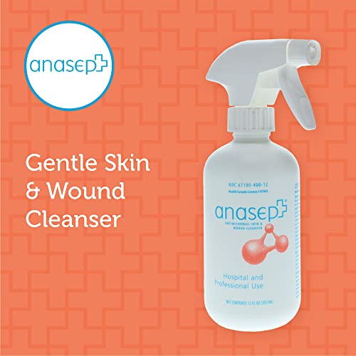 Anasept Antimicrobial Skin And Wound Cleanser, 12 Oz. Bottle With Finger Sprayer, Wound Spray, Sterile Rinse, Healing Spray For Hospital And Professional Use #TOP1