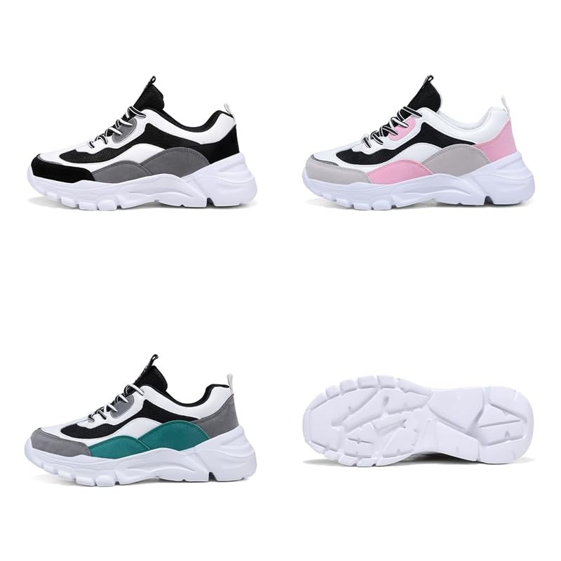 Women's Lace-Up Thick-Soled Lightweight Casual Shoes with Leather Upper and Breathable Sneakers Suitable for Daily Wear, Walking and Running2