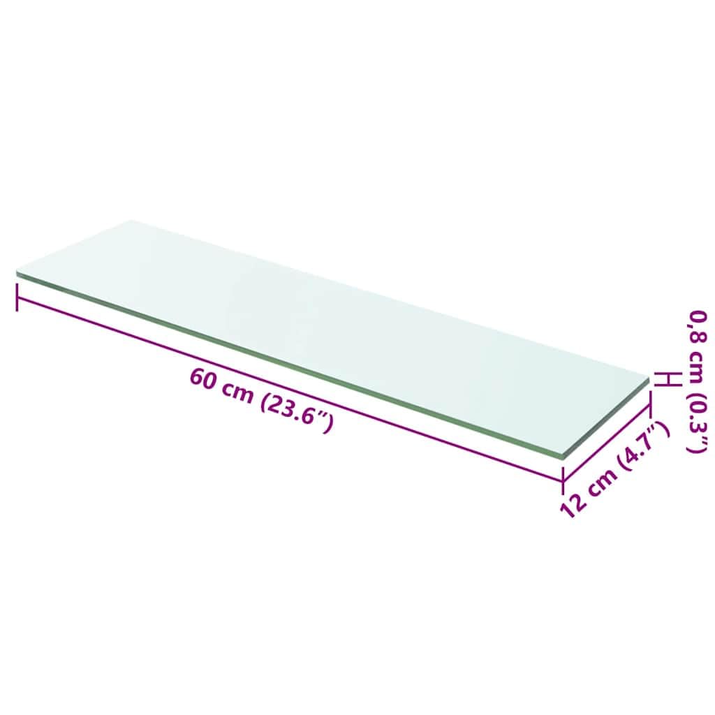 Regalböden aus Hartglas transparent 60 x 12 cm 2 STK. mit 8 mm Stärke, 15 kg, unsichtbare Wandhalterung für Wohnzimmer, Küche, Büro, platzsparende Ablage und Moderne Deko