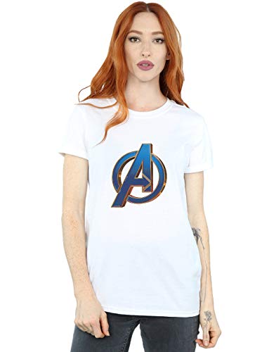 Image of Marvel Women's Avengers Endgame Heroic Logo Boyfriend Fit T-Shirt White XX-Large