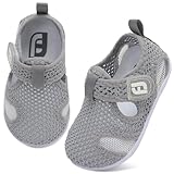JOINFREE Toddler Water Shoes Baby Water Sandals Quick-Dry Non-Slip Water Barefoot Swim Pool Beach Shoes Walking Shoe Aqua Sock for Kids Boys Girls LightGrey 18-24 Months Infant