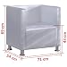 Tidyard Butaca de Salón,Sillón de Relax,Silla Cuadrada con Patas de Metal para...