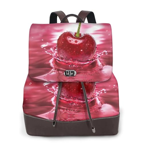 Sac à dos en cuir femme motif cerises parfait pour vos sorties