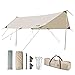 Tentock Wasserdicht Camping Tarp Zeltplanen Leicht Tarp für Hängematte Tragbar UV Schutz Sonnensegel Winddicht Regenschutz Sonnenschutz Plane für Outdoor Picknick Wandern(QuadratL)
