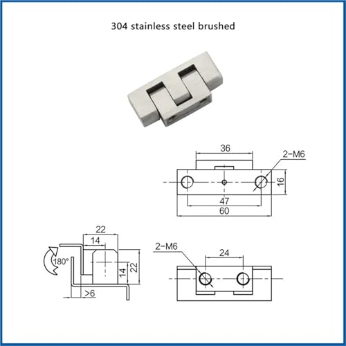 Charnière rotative solide pour porte d'armoire industrielle inox
