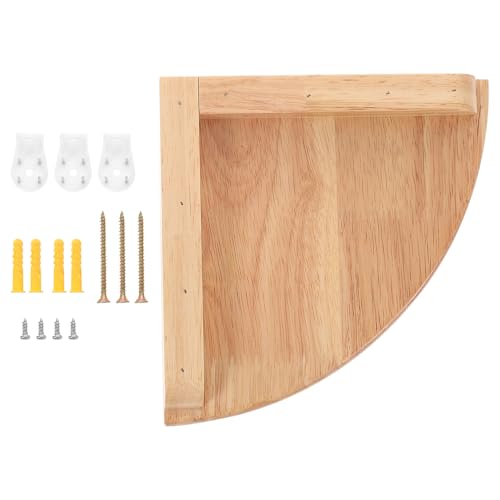 TOYANDONA Estante Esquinero de Pared de Roble Blanco de 17 CM Estante de Almacenamiento Forma de Abanico Resistente Humedad para Cocina Dormitorio y Baño