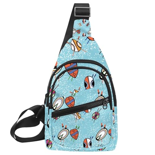 Sac à bandoulière pour voyage et randonnée au motif dessin animé multicolore