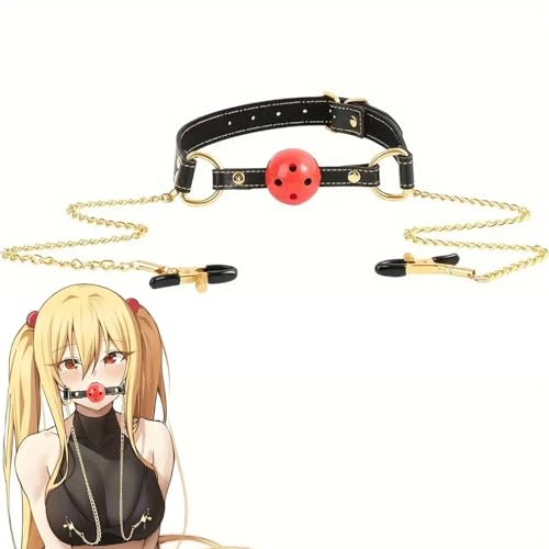 Clip de Collar de Metal con Bola en la Boca, Herramienta de Juego de rol.