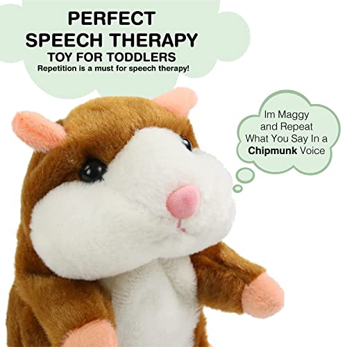 Maggy - Speech Therapy Toys For Toddlers 1-3 , Talking Hamster Toy For Kids - Repeats What You Say Toddler Speech Development Toys Gift Sensory Voice Repeating Furby - Best Toys For Speech Development #TOP1