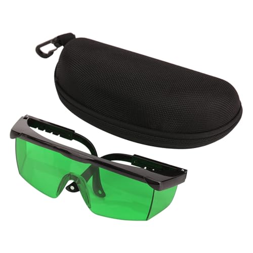 Jadeshay Green Laser Enhancement Glasses, Safety Glasses with Adjustable Temple for Laser Levels, Fits Over Regular Glasses