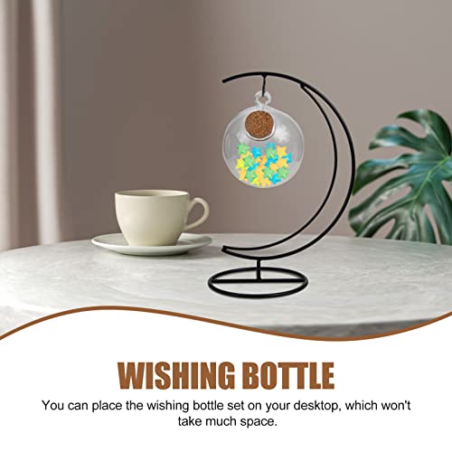 Cabilock Ornaments Glass Vase Glass Favor Jars With Ornament Stand Memento Jar Container Wishing Bottle Decorative Candy Bowls For Diy Flower Vase Wedding Party Clear Glass Bowl Vase - Image 2