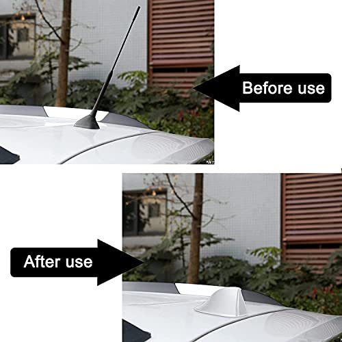 Image of CarFrill Car Shark Fin Antenna Waterproof Radio Signal (Car Shark Fin Antenna Cover-Silver)