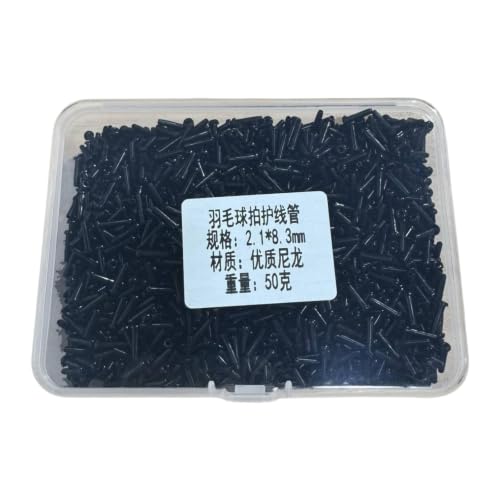 MotiveTech Ojales para Raquetas bádminton, Protector Cuerdas para Raquetas, portátil con Caja Almacenamiento, Ojales Repuesto para Raquetas, 2.1 X 8.3 Mm