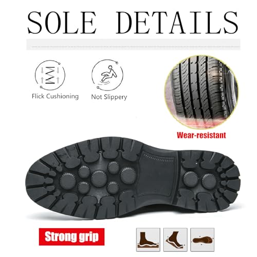 Men's Leather Lace Up Platform Oxfords Business Comfortable Chunky Heel Soft Bottom Dress Shoes Casual Work Office Formal Derby Shoes4