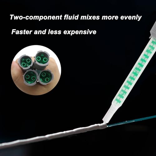 MIPIACE 20 Stück Statikmischer Mischdüse für 2k Kleber, Epoxidharz Kleber Mischdüse Statikmischdüse 1:1 Mischerdüsen für Kunststoffkleber Zweikomponentenkleber 2k Kleber Pistole