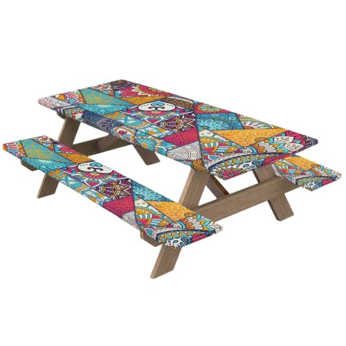 Juego de 3 fundas elásticas para mesa de pícnic ideales para comer en el camping 2