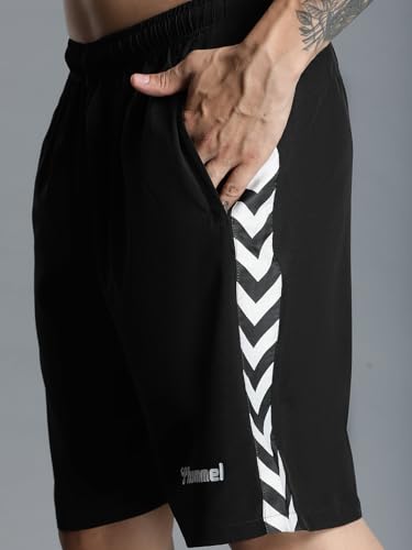 Image of hummel Move Solid Regular fit Polyester Shorts for Men with Zipper Pockets Comfortable Breathable Fabric Stretchable for Everyday Use Ideal for Yoga Training Gym Running or Performance