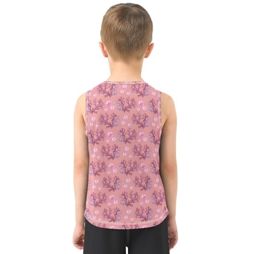Baby Boys Sleeveless Tank Top Pearls Coral Toddler Athletic Vest 3-10T3