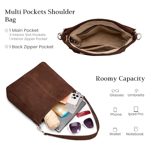 Image of befen Soft Genuine Leather Hobo Bags Purse for Women Crossbody Shoulder Bag
