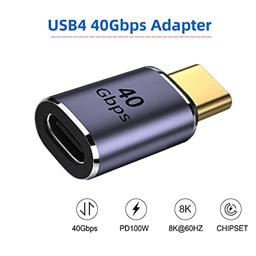 Conector USB4 Tipo C Macho a Hembra 40Gbps 100W miniatura 3
