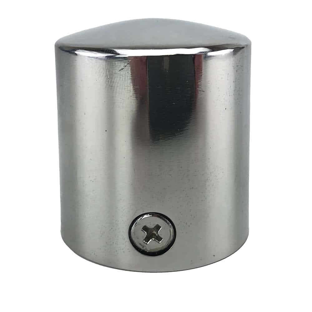 RopeServices UK 24mm Chrome Decking Rope End Cap, Deck Post End Fixing Post Fitting