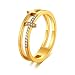VNOX Fashion 18K Gold Plated Stainless Steel Double Chevron Ring for Women,