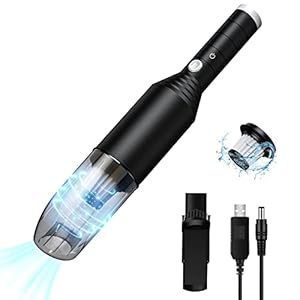 GUUMUXIN Handstaubsauger Autostaubsauger,Akkustaubsauger Kabellos Wiederaufladbar,Tragbar Akkusauger Starke Saugwirkung…