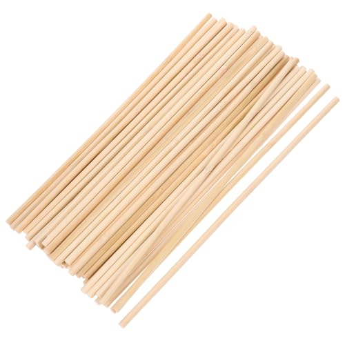 Sewroro Palitos de Bambú para Manualidades 50 Unidades 30 CM X 6 MM Palos Redondos Resistentes para Bricolaje Elaboración de Maquetas y Proyectos de Artesanía