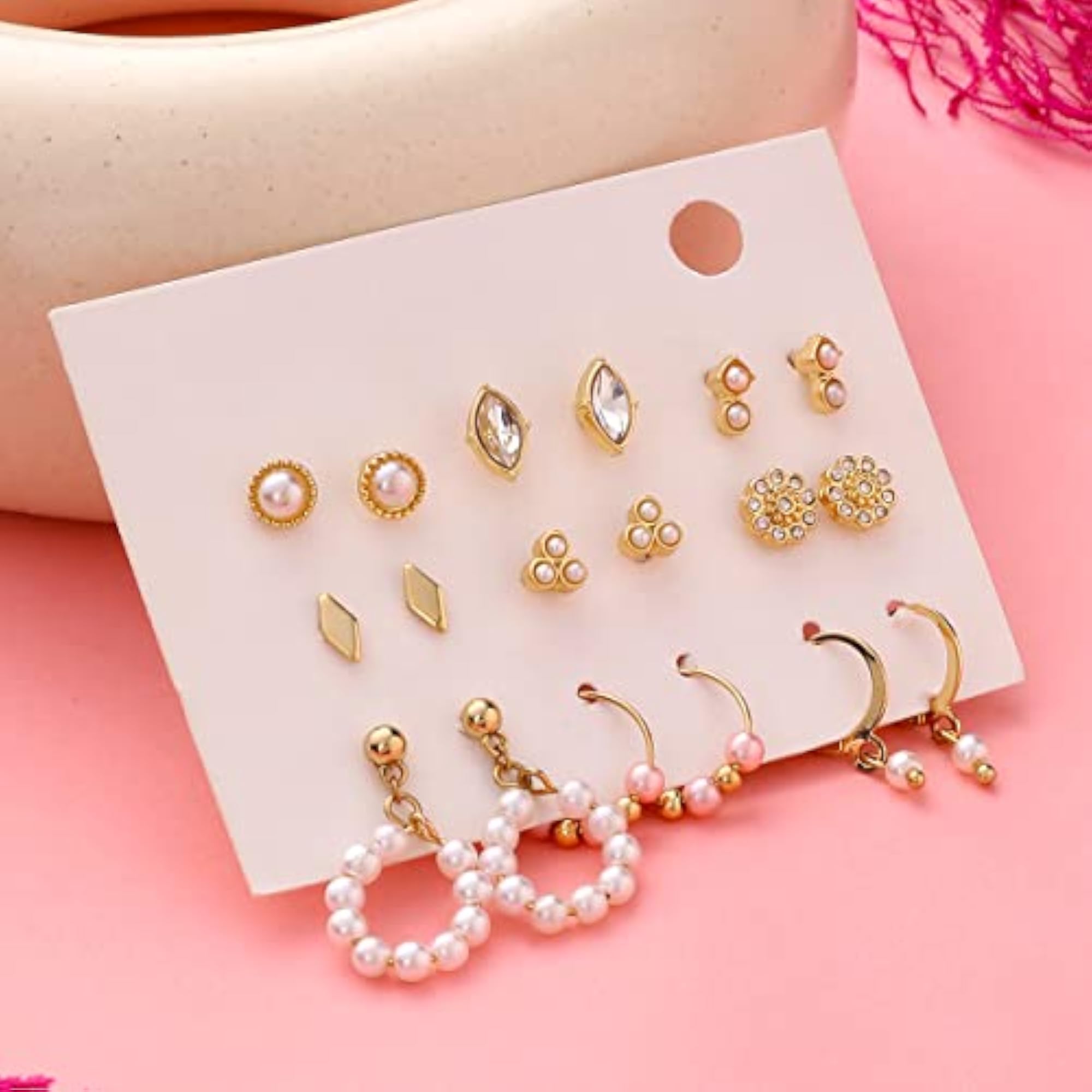 Western Hoop Earrings & Stud Set