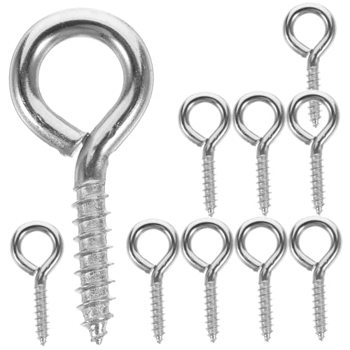 BELLIFFY Eyelet Screw Hooks 10pcs Eye Pin Hooks Secure Cable Fixing Eyelet Screws for Home Office