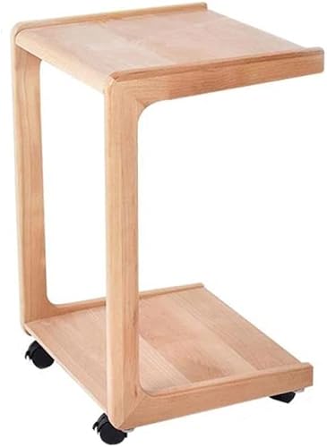 FZZDP - Mesa auxiliar de madera maciza para sofá mesa de noche mesa de té mesa pequeña mesa cuadrada esquina estrecha color color madera