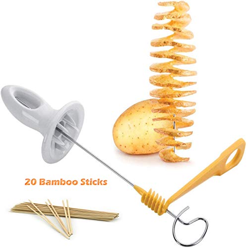 Tornado Potato Spiral Manuel Cutter Slicer - 4 Spits 20 Bamboo Sticks