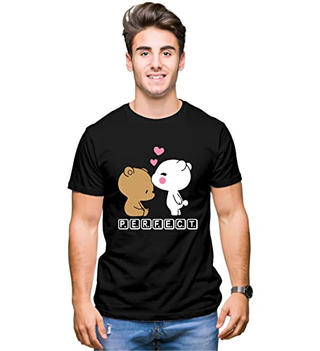Image of Hangout Hub HH81 Men & Women T shirts |Round Neck T-Shirt| Regular Fit | Half Sleeves | Cotton | Couple Tshirts for Couple |Pack of 2|Couple T-Shirts