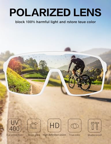 Image of BIRCEN Polarized Baseball Sunglasses for Sports: TR90 Lightweight Running Sunglasses Cycling Glasses for Outdoor Runners MTB