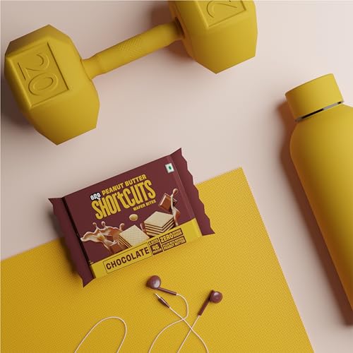 Image of BRB Shortcuts - Protein Wafer Bites | Chocolate Flavour | 16g Protein | Filled With Natural Peanut Butter | Zero Refined Sugar, No Palm Oil, Healthy Snack | 2 x 100g Box (Pack of 3)
