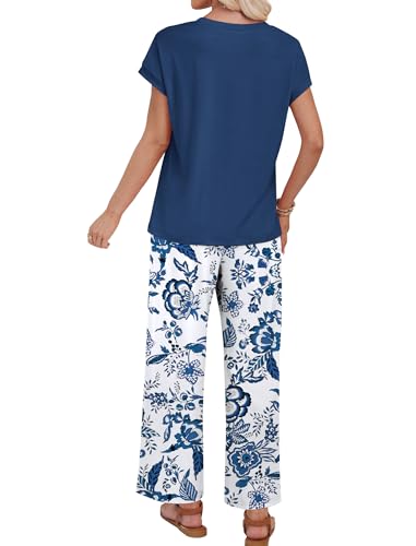 Image of WIHOLL Two Piece Sets for Women Summer Spring Outfits Lounge Sets Beach Vacation Clothes Airport Travel Matching Clothing