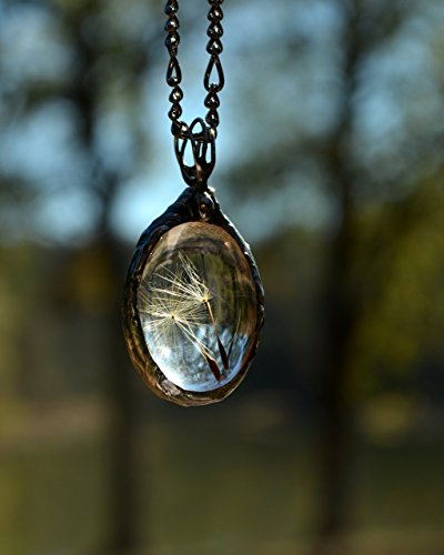 Handmade Terrarium - Real Dandelion Seeds In Glass - Make A Wish - Wildflower Necklace, #TOP1