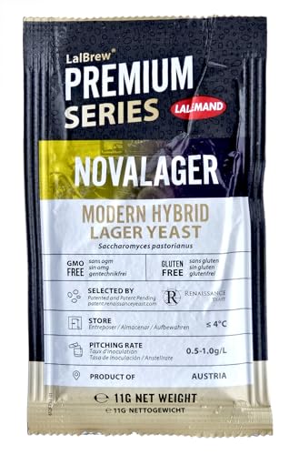 Hobby Homebrew Lalbrew Novalager Modern Hybrid Beer Yeast 11G Packet Danstar Nova Lager Lallemand Premium Series Dry Brewers Yeast cover