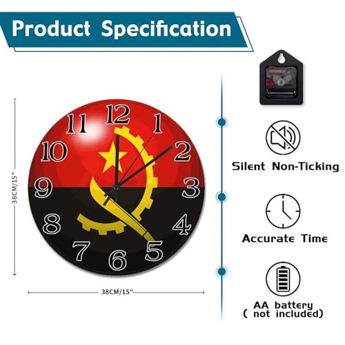 Horloge murale Angola en bois à effet 3D, pendule rétro de qualité