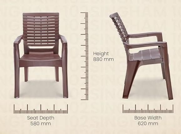ANMOL Supreme High Back fortuner Heavy Duty Chair (Weight Bearing Capacity 200 kg) Heavy Duty high Back Chair (Pack of 2) 2