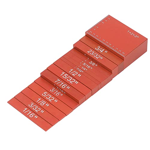 AYNEFY Industrial Tools Gauges, Color Height Measuring Block, Flat Design, Aluminum Alloy Woodworking Red Height Measuring Block, Bright Industrial Tools (AYNEFYv7c0rupbfm-12)