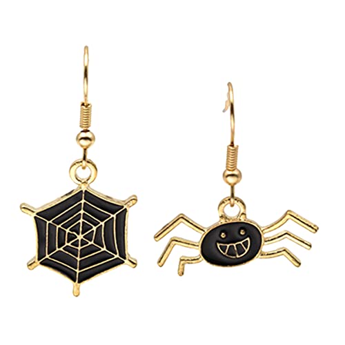 USHOBE 1 Paar Verrückte Ohrringe Dekorativ Festival Spinnennetz Ornamente Spinne Modischer Schmuck Anhänger Haken Ohr Netz Halloween-Accessoires Stütze Cover