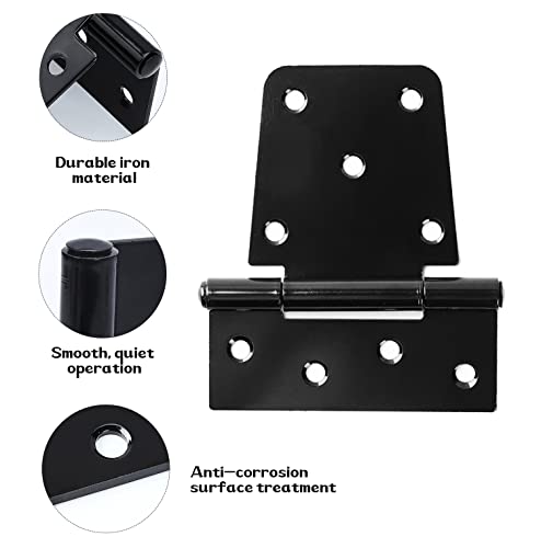 3.5 Inch Heavy Duty Gate Hinges 4 Pack, Extra Thickness Black Iron Door Hinges For Shed Barn Wood Fence Gate (Screws Included) #TOP2