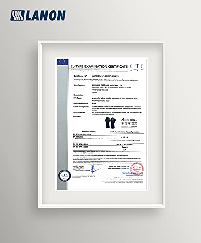 Lanon 6 Pairs Pvc Chemical Resistant Gloves, Heavy-Duty Rubber Gloves, Acid, Alkali And Oil Protection, Non-Slip, Xl #TOP7