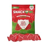 Snack Owl Vegan Sour Gummy Candy – Gluten Free, Low Calorie Candy - Guilt Free & Delicious Healthy Gummy Snacks - (Watermelon Slices)